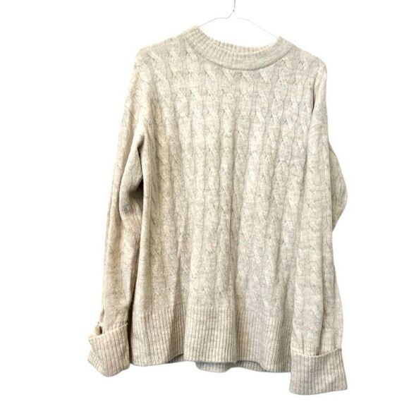 HEMA Acrylic Blend Cable Knitted Jumper Chunky Crewneck Cream Sweater XS - Picture 2 of 4